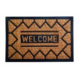 Covoras intrare Panama Mary Vanora, 60 x 40 cm, cauciuc/fibre de cocos, Bej/Negru