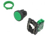 Comutator apăsare verde 22mm 1 poziție stabilă