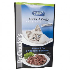Hrana umeda pentru pisici cu somon si pastrav, Dr. Clauder s Cat, 100 g foto