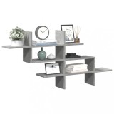 vidaXL Raft de perete, gri beton, 124,5x18x60,5 cm, lemn prelucrat