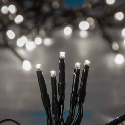 Instalație Lumini LED, 180 Becuri, Alb Rece, Cablu Verde, 12m, Programe, IP44 foto