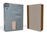 Niv, Thinline Bible, Compact, Leathersoft, Brown/White, Zippered, Red Letter, Comfort Print