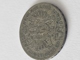 Moneda austro-ungara de 1/4 florin(1/4 gulden) din 1858 B , argint.