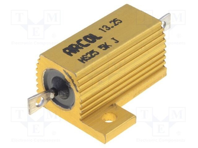 Rezistor ARCOL bobinat cu radiator 5k&Omega; 25W &plusmn;5% 25ppm/&deg;C