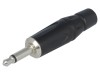 Conector Jack 3,5mm Mono Drept Tata Amphenol, 2 Piste, Montare Cablu, Aluminiu, Lipire