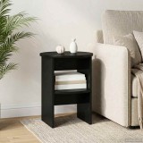 vidaXL Dulap lateral Negru &Oslash;40 x 50 cm Lemn prelucrat 899818