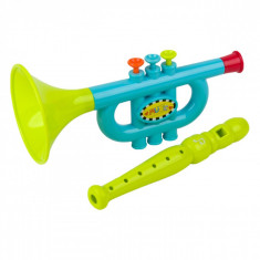 Set instrumente muzicale,trompeta si flaut, 20x11x30 cm, multicolor foto