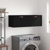Dulap perete vidaXL negru 100x36.5x35 cm lemn compozit, suspendat, depozitare living