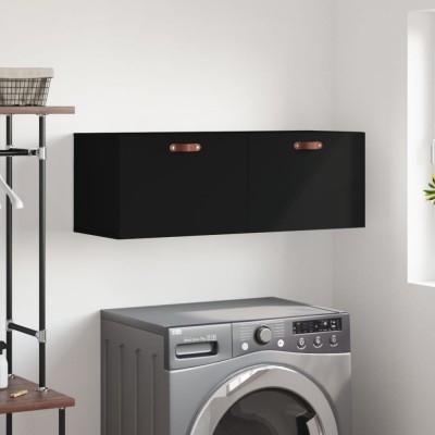 vidaXL Dulap de perete, negru, 100x36,5x35 cm, lemn compozit foto
