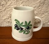 CANA/ HALBA DIN PORTELAN- MARCAJ PORCELAINE DE PARIS- DECOR LES FRUITS SAUVAGES H11,5CM
