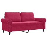 Cumpara ieftin Canapea cu 2 locuri, rosu vin, 140 cm, catifea