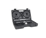 Set Gantere Reglabile Sportmann 2x10kg, Negru, FitLine Training, Diplomat, Metal Cromat, 4 Discuri 2.5kg, 4 Discuri 1.25kg