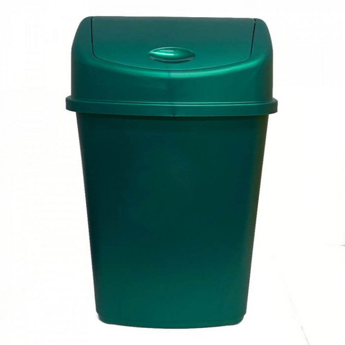 Pubela Birou STERK, 35 L, Verde, Pubele de Birou pentru Hartii, Cos pentru Birou cu Capac Batant, Cosuri Birou pentru Hartii cu Capac Batant, Cosuri p