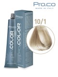 Vopsea de par profesionala PRO.COLOR 100 ml - Pro.Co - 10/1 BLOND EXTRA DESCHIS CENUSIU