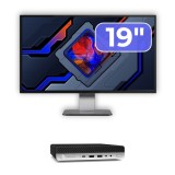 Pachet Calculator Second Hand HP ProDesk 600 G5 Mini, Intel Core i5-8500T 2.10 - 3.50GHz, 8GB DDR4, 256GB SSD + Monitor 19&amp;quot;