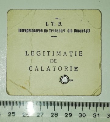 LEGITIMATIE DE CALATORIE ITB foto