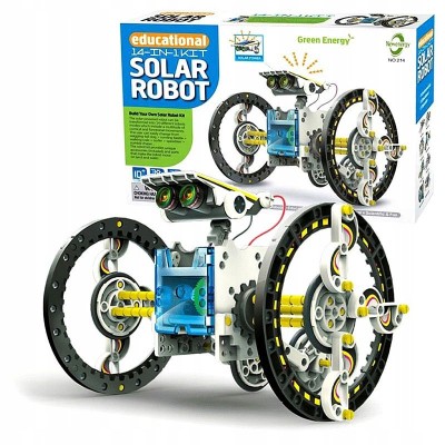 Set solar educational, kit constructie roboti 14 in 1, multicolor foto