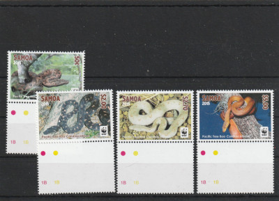 Samoa 2015-Fauna,WWF,Reptile,Serpi,serie 4 val.,Partea I,MNH,Mi.1218-1221 foto