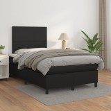 Cumpara ieftin Gossi pat box spring cu saltea, negru, 120x200 cm, piele ecologica