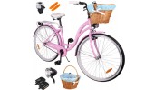 Bicicleta de oras pentru femei cu cos, diametru roata 28&quot;, diametru cadru 18&quot;, roz lapte, MalTrack 110675