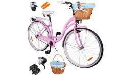 Bicicleta de oras pentru femei cu cos, diametru roata 28&quot;, diametru cadru 18&quot;, roz lapte, MalTrack 110675