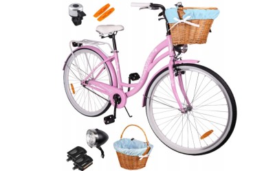 Bicicleta de oras pentru femei cu cos, diametru roata 28&amp;quot;, diametru cadru 18&amp;quot;, roz lapte, MalTrack 110675 foto