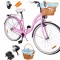 Bicicleta de oras pentru femei cu cos, diametru roata 28&quot;, diametru cadru 18&quot;, roz lapte, MalTrack 110675