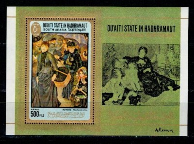 QUAITI STATE IN HADHRAMAUT 1967 - picturi Renoir, colita neuzata foto