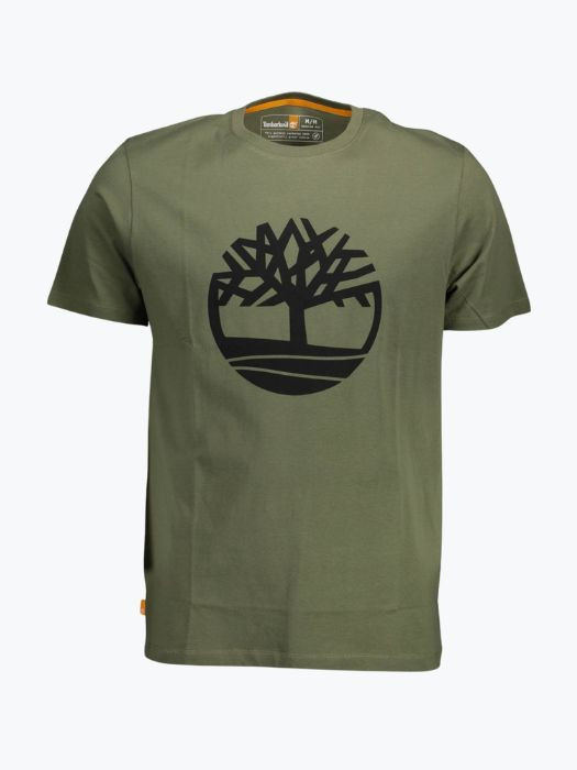 Tricou barbati din bumbac organic cu imprimeu cu logo si croiala Regular fit, Verde inchis L, Verde inchis, L INTL, L (Z200: SIZE (3XSL --&gt;5XL))