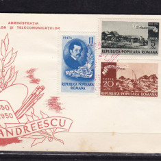 1950 LP 262 CENTENARUL NASTERII I. ANDREESCU FDC STAMPILA PRIMA ZI A EMISIUNII