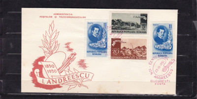 1950 LP 262 CENTENARUL NASTERII I. ANDREESCU FDC STAMPILA PRIMA ZI A EMISIUNII foto