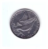 Moneda Vatican 100 lire 1975, stare foarte buna, cu luciu