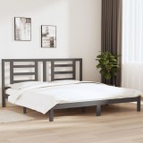 VidaXL Cadru de pat, gri, 200x200 cm, lemn masiv de pin