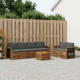 vidaXL Set de canapele de exterior cu pernă 7 pcs Natural și Antracit 3384053