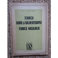 TEHNICA HIDRO SI BALNEOTERAPIEI, TEHNICA MASAJULUI de MARIUS STURZA