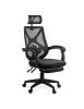 Scaun Birou Ergonomic OFF636, Mesh, Suport Lombar &amp; Tetiera Reglabila, Mecanism Asincron, 100kg, Negru
