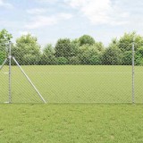 Set de St&acirc;lpi de Gard Argintiu 1.4 x 10 m Oțel galvanizat