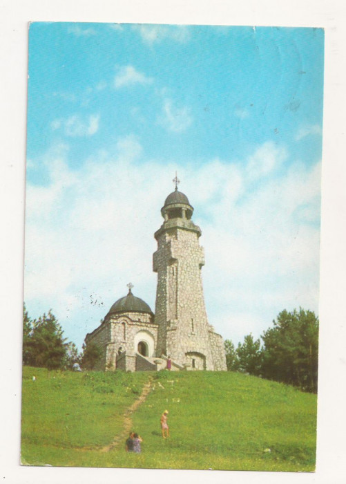 RF5 -Carte Postala- Mausoleul Eroilor de pe muntele Mateias, circulata 1975