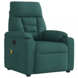 vidaXL Fotoliu de masaj rabatabil, verde &icirc;nchis, material textil