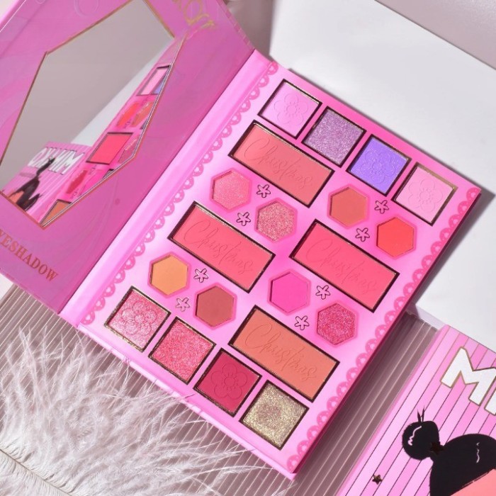 Paleta de Machiaj, KEVIN&amp;COCO, 20 Culori Pink Girl, Fard de Pleoape si Blush, Roz