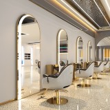 Post de lucru - consolă de coafor cu oglindă LED, ramă de aluminiu 180x80 STD
