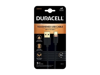 Cablu Duracell USB-A to USB-C 1mBlack foto