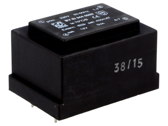 Transformator PCB 5VA 230V 12V