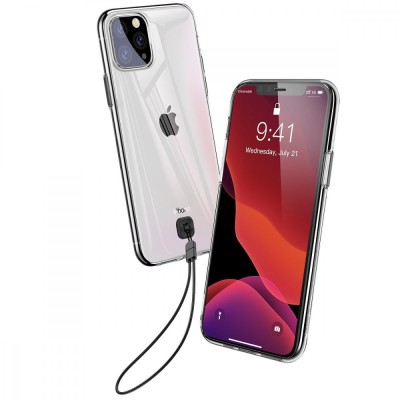Husa Apple iPhone 11 Pro Max, Baseus Transparent Key, Negru, 6.5 inch foto