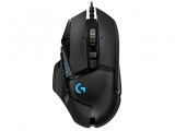 MOUSE LOGITECH, &quot;G502&quot;, gaming, cu fir, USB, optic, 16000 dpi, butoane/scroll 11/1, iluminare, butoane programabile, negru, &quot;910-005470&quot; (timbru verde