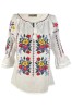 Bluza tip ie dama R46, alb/mov marimea 4XL