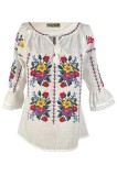 Bluza tip ie dama R46, alb/mov marimea 4XL