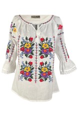 Bluza tip ie dama R2, alb/mov marimea S foto