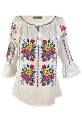 Bluza tip ie dama R46, alb/mov marimea 4XL foto