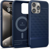 Husa Caseology Parallax MagSafe pentru Apple iPhone 15 Pro Max Albastru inchis, Silicon, Carcasa, SPIGEN